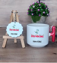 Diş Hekimi Hediye Seti Kupa Bardak T Kulplu ve Anahtarlık Diş Hekimleri Günü Hediyesi (Model 1)