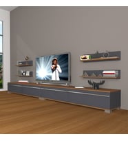 Decoraktiv Eko 360R Mdf Tv Ünitesi Tv Sehpası (Antrasit - Ceviz)