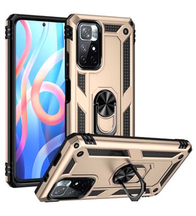 Xiaomi Poco M4 Pro 5G Kılıf Yüzüklü Zırh Tank Vega (Gold)