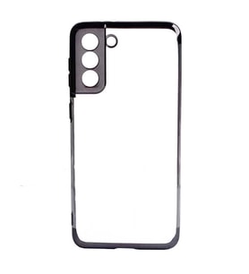 Galaxy S21 Plus Kılıf Zore Dört Köşeli Lazer Silikon Kılıf (Siyah)