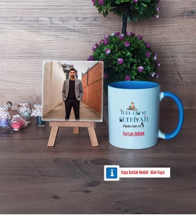 Erkek Türk Dili ve Edebiyatı Öğretmenine Hediye Fotoğraflı Dekoratif Taş, Kupa Bardak Beyaz Hediye (Model 4)
