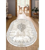 Dijital Baskılı Kaymaz Taban Yıkanabilir Oval Salon Halısı Mutfak Halısı Yolluk NDO-SD-1125 (Çok Renkli)