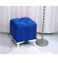 Lüks Sandıklı Kapitoneli Puf 45*45 Cm (Lacivert)