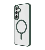 Galaxy S24 Kılıf Magsafe Şarj Özellikli Krom Magsafe Silikon Kılıf (Koyu Yeşil)