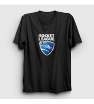 Presmono Unisex Beyaz Logo Oyun Rocket League T-Shirt 491543tt (Siyah)