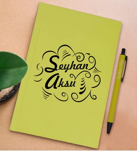 BK Gift Kişiye Özel İsimli Sarı Sert Kapaklı Defter ve Tükenmez Kalem Seti, Arkadaşa Hediye, Yeni İş Hediyesi, Doğum Günü Hediyesi (Model 17)