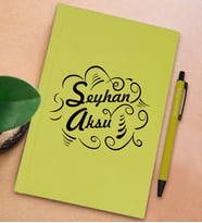 BK Gift Kişiye Özel İsimli Sarı Sert Kapaklı Defter ve Tükenmez Kalem Seti, Arkadaşa Hediye, Yeni İş Hediyesi, Doğum Günü Hediyesi (Model 17)