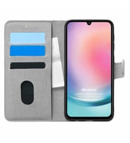 Microsonic Samsung Galaxy A24 Kılıf Fabric Book Wallet Siyah (Gri)