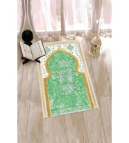 EVDEYA Dijital Baskılı Yıkanabilir Motifli Hediyelik Namazlık Seccade 70x130cm, SECCADE-26-GRİ, (Yeşil)