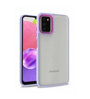 Galaxy A03S Kılıf Zore Flora Buton,Kenar Çevresi Renkli Kılıf (Lila)