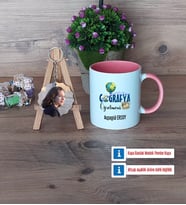 Coğrafya Öğretmeni Kupa Bardak Beyaz ve Fotoğraflı Ahşap Anahtarlık Hediye Öğretmenler Günü Hediyesi (Model 6)