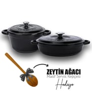 Lava Döküm 2X New Heritage Serisi Döküm Demir Tencere Tava Seti (Siyah)