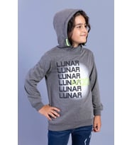 Toontoy Erkek Çocuk Kapüşonlu Baskılı Sweatshirt (Antrasit Melanj)