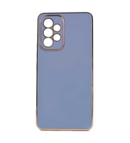 Samsung Galaxy A53 5G Kılıf Kenarları Gold Kamera Korumalı Renkli Pastel Silikon Açık Yeşil BARK (Açık Mavi)