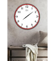 Klasik Duvar Saati Beyaz - 29 cm (Kırmızı)