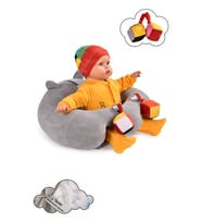 Oyuncaklı Bebek Oturma Destek Minderi - Devrilmez Bebek Koltuğu - Büyük Bebek Oturağı 7 (Gri)