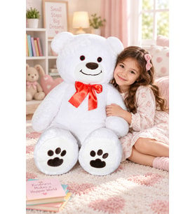 PANDAMKEE 120 cm Gold Serisi Papyonlu Ayıcık (Beyaz)
