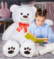 PANDAMKEE 120 cm Gold Serisi Papyonlu Ayıcık (Beyaz)