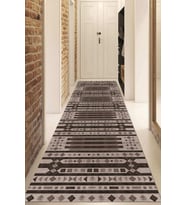 Dijital Baskılı Kaymaz Taban Yıkanabilir Modern Yolluk Ve Koridor Halısı NDU-SD-1115 (Kahverengi)