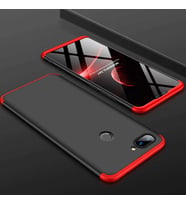 Xiaomi Mi 8 Kılıf Zore Kamera Korumalı 360 Tam Koruma Ays (Siyah-Kırmızı)