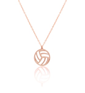 Voleybol Topu Gümüş Kolye (Rose)