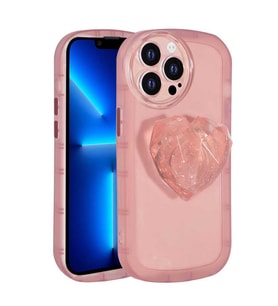 Uyumlu Model Apple iPhone 13 Pro Kılıf Diamond Pop Soketli Renkli Kapak (Pembe)