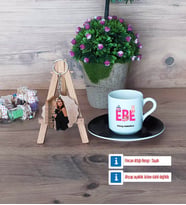Ebe Türk Kahvesi Fincanı Ahşap Altlıklı ve Fotoğraflı Ahşap Anahtarlık Hediye (Model 7)