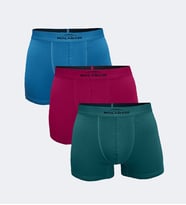 Malabadi 3 Lü Paket  Erkek Pamuklu Boxer 3M075 (Bordo-Mavi)