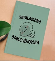BK Gift Esprili Tasarım Serisi Sert Kapaklı Su Yeşili Defter, Arkadaşa Hediye, Yeni İş Hediyesi, Doğum Günü Hediyesi, Anı Defteri (Model 2)