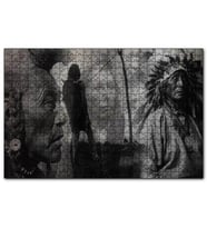 Cakapuzzle Bilge Kızılderililer Siyah Beyaz  Puzzle Yapboz MDF (Ahşap) (500 Parça)