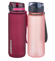 Uzspace 2'li Tritan Matara Seti 800 ml 14 Farklı Renk Seçeneği FiftyFifty (Pembe-Lila)