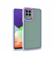 Samsung Galaxy M12 Kılıf Case, Kamera Lens Korumalı Elektroplatin Kaplama Sert PC Koruyucu Colourful Platinum Serisi (Lila)