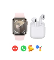 Iphone 13 Pro Uyumlu Watch 9 Series T900 Pro Max Akıllı Saat + Pro 5 Bluetooth Kulaklık (Pembe)