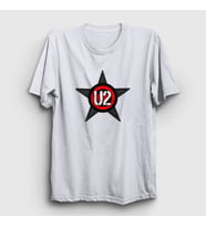 Presmono Unisex Sarı Star U2 T-Shirt 121120tt (Beyaz)