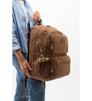 Kadın Sırt Çantası Hafif Kumaş Çok Cepli Kabin Boy Seyahat Çantası 43*30 Cm (Taba)