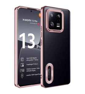 Xiaomi Mi 13 Pro Kılıf Kamera Korumalı Logo Gösteren Zore Omega Kılıf (Rose)