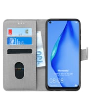 Huawei P40 Lite Kılıf Fabric Book Wallet (Gri)