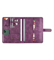 Twingold Kişiye Özel %100 Deri Rainbow Macbook Organizer 15-16" Antrasit (Mor)