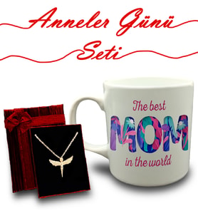 Anneler Gününe Özel Kupa & Melek Kolye Hediye Seti (Model 3)