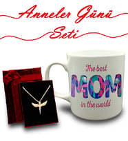 Anneler Gününe Özel Kupa & Melek Kolye Hediye Seti (Model 3)