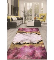 Dijital Kaymaz Taban Yıkanabilir Modern Renkli Salon Halısı Mutfak Halısı Yolluk ND-HT-316 (Pembe)