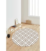 Dijital Baskılı Kaymaz Taban Yıkanabilir Yuvarlak Salon Halısı Koridor Halısı Paspas NDY-HY-815 (Çok Renkli)