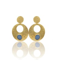 Kadir Jewellery 22 Ayar Altın Kaplama Vintage Küpe -El İşçiliği Ve Hipoalerjenik Küpe (Gece Mavisi)