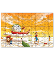 Cakapuzzle Düşler Ülkesinde Bulutlar Çocuklar Saatler Puzzle Yapboz MDF (Ahşap) (255 Parça)