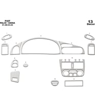 Meriç® Fiat Palio/Siena Ön Torpido Kaplama Maun 13 Parça 1998-2002 (Alüminyum)