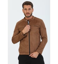 Mero Life Erkek Dar Kesim Süet Ceket & Mont (Kahverengi)
