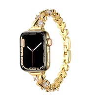 Apple Watch 40mm Kordon Taşlı İnce Metal Kordon 103 (Gold)