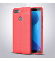 Asus Zenfone Max Plus (M1) ZB570TL Kılıf Deri Tarzı Niss Silikon Case (Kırmızı)