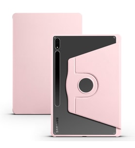 Galaxy Tab S8 Plus SM-X800 Kılıf Termik Kalem Bölmeli Dönebilen Standlı Kılıf (Pembe)