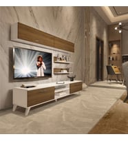 Decoraktiv Eko 5 Mdf Dvd Retro Tv Ünitesi Tv Sehpası (Beyaz - Pera)